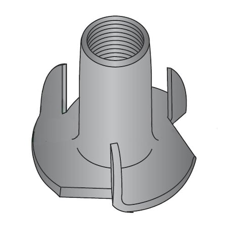 Newport Fasteners T-Nut, 3 Prongs, #8-32, Steel, Black Zinc, 1/4 in Barrel Ht, 2000 PK 915835